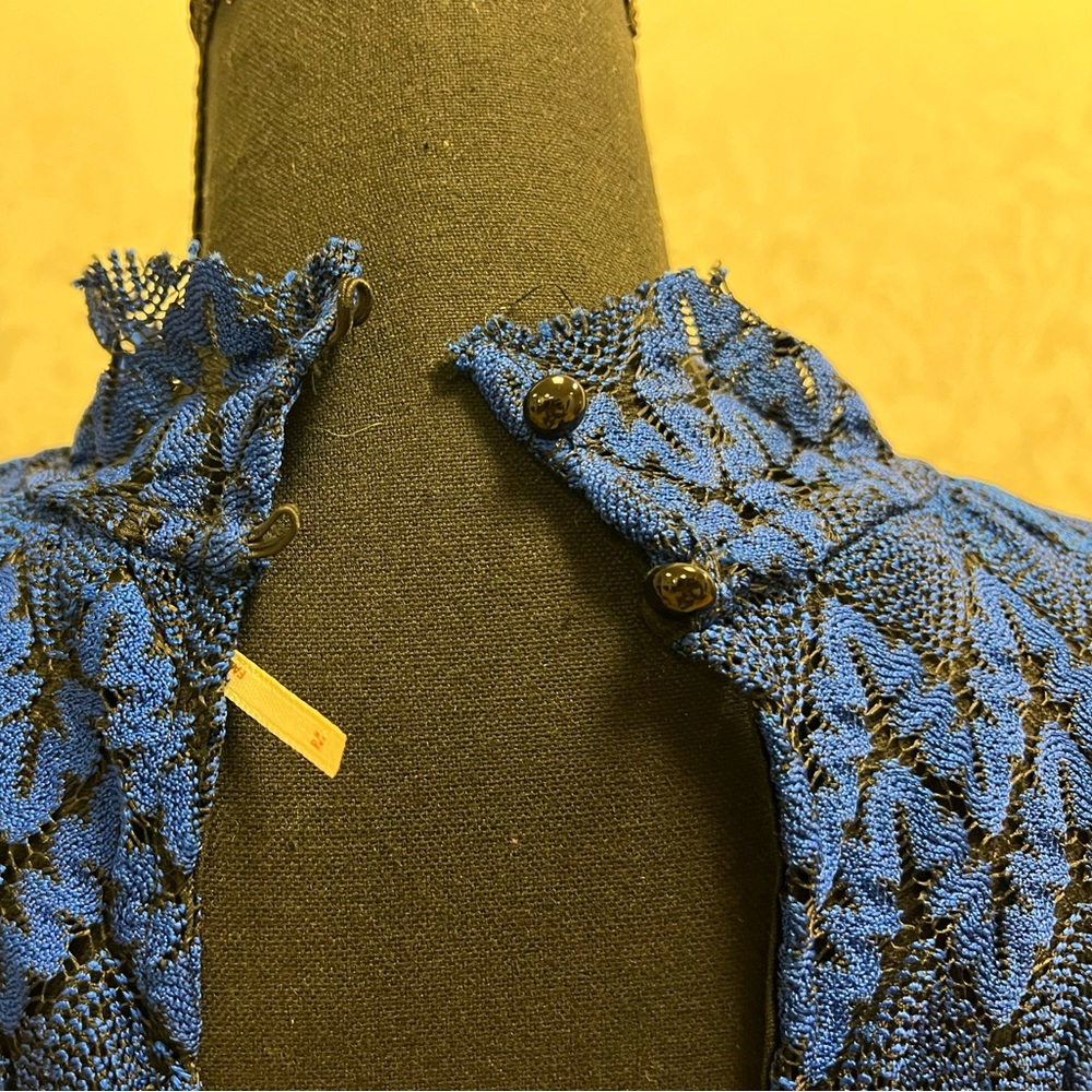 Free People Blue Lace Simone Long Sleeve Mini Dress - Picture 4 of 10